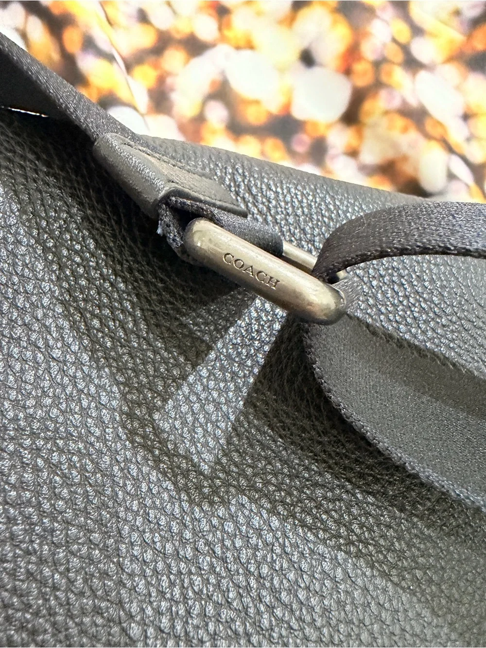 Coach Black Pebbled Leather Men's Messenger Bag